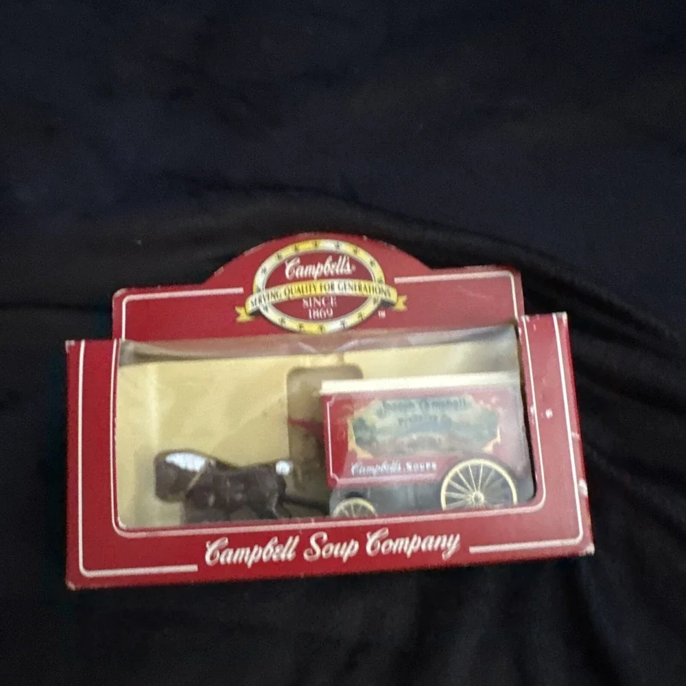 VINTAGE 1800'S‎ JOSEPH CAMPBELL Soup PRESERVE CO. RED DELIVERY HORSE TRAILER New
